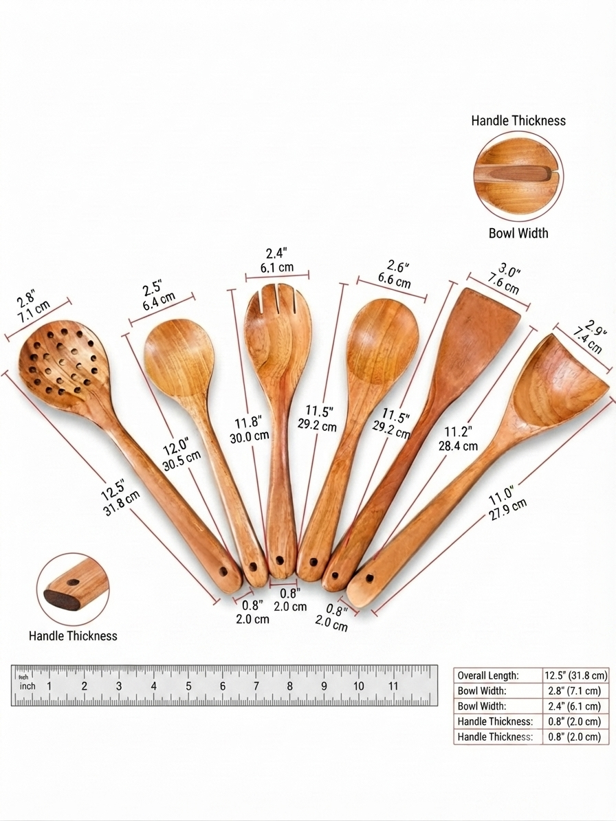 100% Natural neem Wood Kitchen Utensils Set of 11