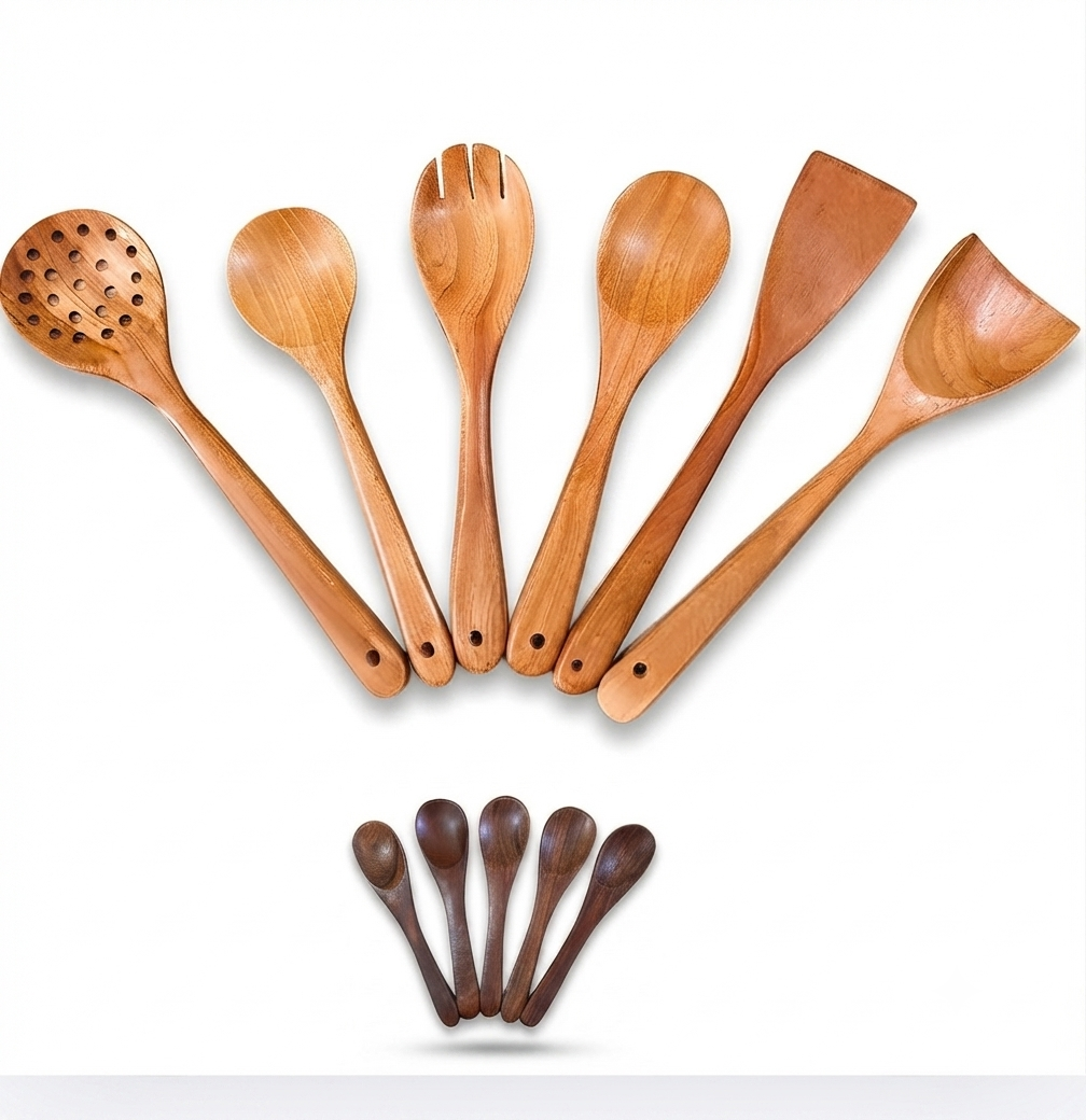 100% Natural neem Wood Kitchen Utensils Set of 11